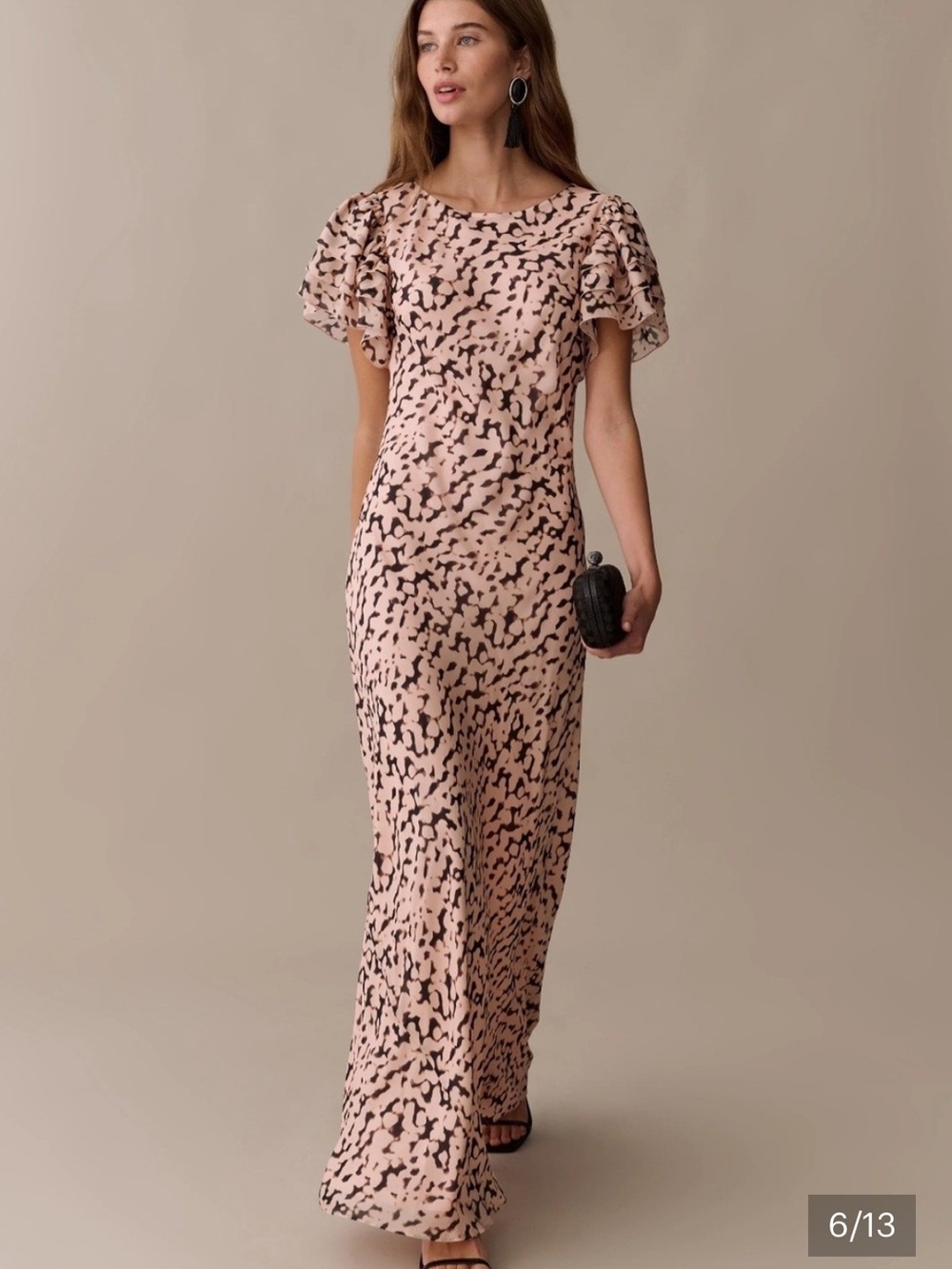 o.p.t. Leonore Silk Sculpted Flutter-Sleeve Dress Small New Style T26WDRP0288SC